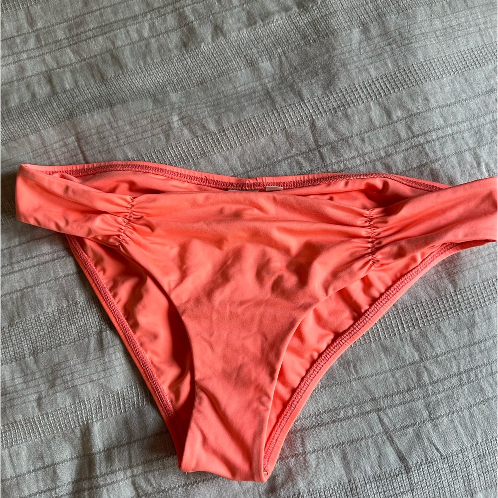 l*space coral ruched bikini bottom | sz M